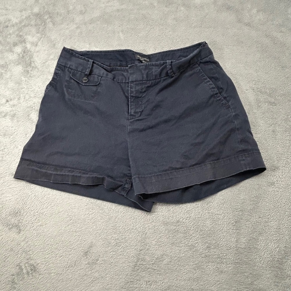 Banana Republic Martin Fit Womens Navy Blue Chino Stretch Shorts Size 8